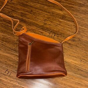 *AUTHENTIC ITALIAN LEATHER* Brown Leather Crossbody Bag